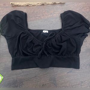 Garage black crop top